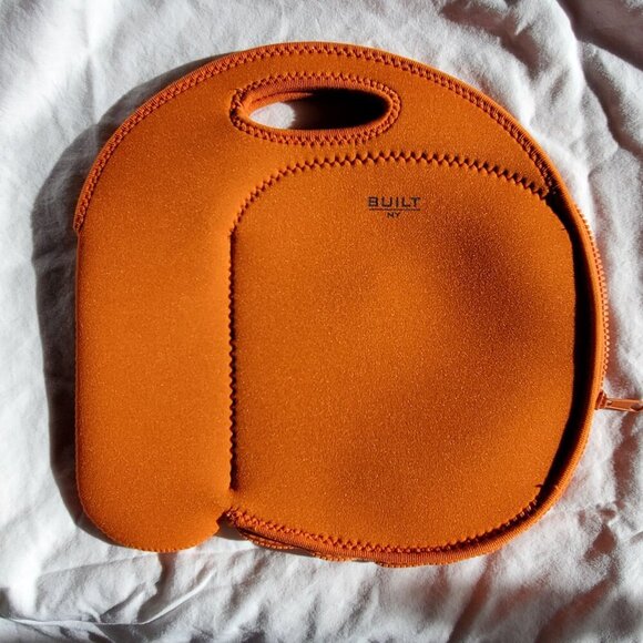 Built NY Byo Lunch Bags Neoprene Insulated Reusable Orange & Red Portable Tote - Picture 2 of 10
